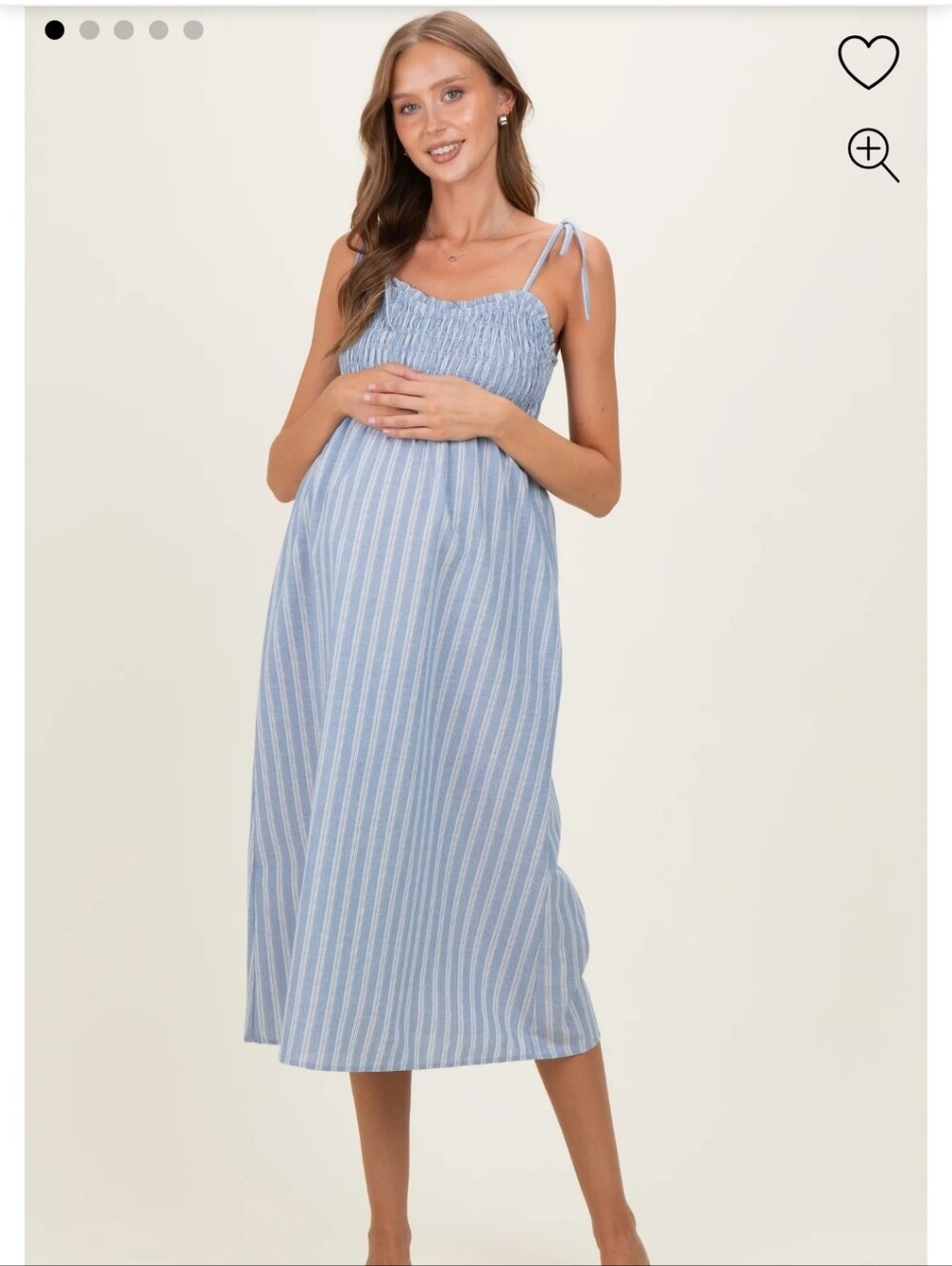 Striped Tie-Shoulder Sundress - Blue